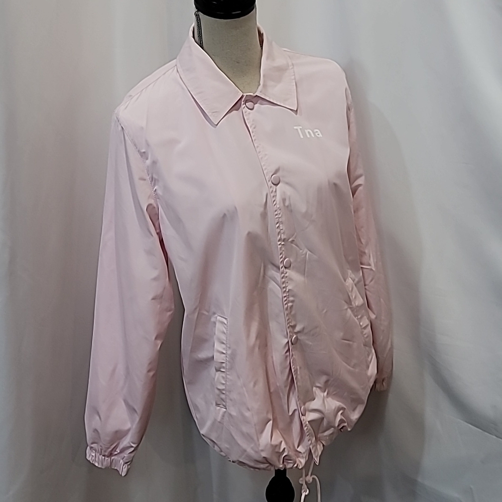 RARE* NWOT TNA Worldwide Rain Jacket Long Snap Button Pastel Pale